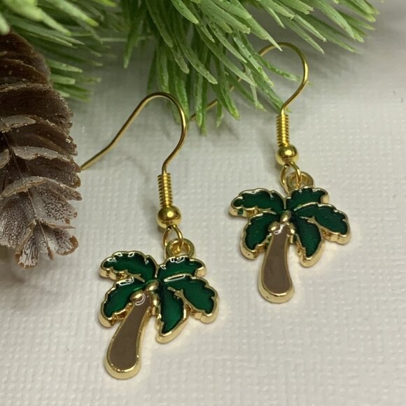 Palm Tree Earring, Tree Earring, Coconut Tree, Beach Earring, Gift Idea, Nature - Picture 4 of 8
